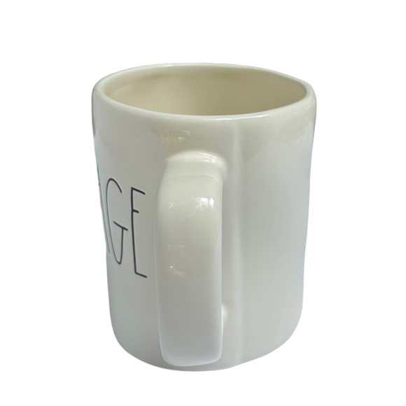 Rae Dunn COURAGE Mug Coffee Tea White Black Large Letters Dimples NWT 2017 OG - Picture 5 of 14